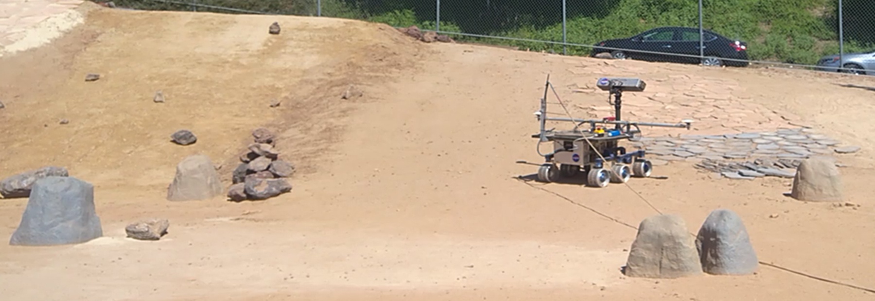 Athena Rover in the Mars Yard. MONSID uncovered faults that would have fooled traditional monitors. Credit Okean Solutions.